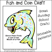 Paper Coin in Fishes Mouth Activity Sheet and Craft for Bible School