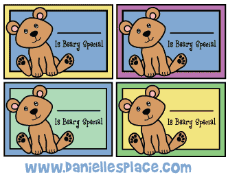Beary Special Name Tag Printables