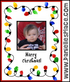Christmas Craft - Thumbprint Christmas Lights Craft from www.daniellesplace.com