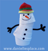 Poseable Snowman Cup Craft for Kids www.daniellesplace.com
