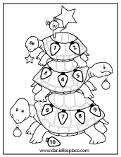 Turtle Christmas Tree Activity Sheet www.daniellesplace.com
