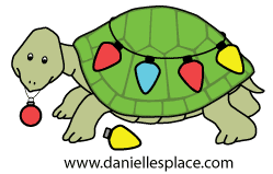 Christmas Turtle coloring sheet www.daniellesplace.com