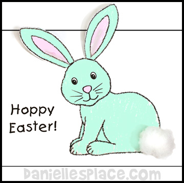 Easter Craft - "Hoppy Easter" Bunny Card Craft www.daniellesplace.com