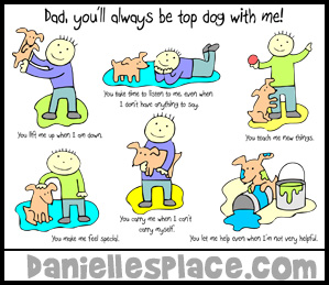 Father's Day Card Craft for Kids - "You'll Always be Top Dog to Me!" from www.daniellesplace.com