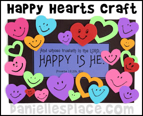 Happy Hearts Frame Bible Craft for Sunday School from www.daniellesplace.com