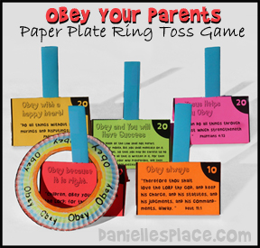 Obey Your Parents Paper Plate Toss Game for Sunday School - Bible Lesson Review Game from www.daniellesplace.com
