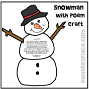 Paper Snowman with Poem
