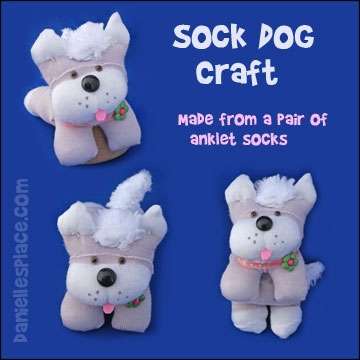 Sock Dog Craft - How to Make Sock Dogs from Anklet Socks from www.daniellesplace.com