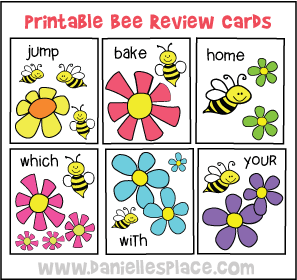 Printable Bee Review Cards from www.daniellesplace.com