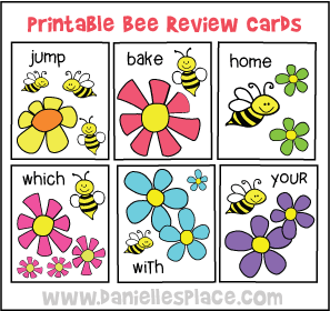 Printable Bee Review Cards from www.daniellesplace.com Printable Bee Review Cards from www.daniellesplace.com