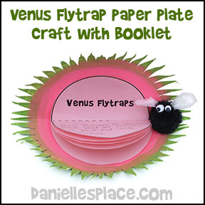 Venus Flytrap Paper Plate Craft with circular book template from www.daniellesplace.com