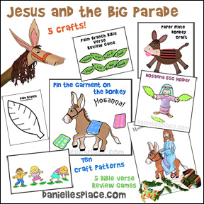 Palm Sunday Bible Lesson with Crafts and Games from www.daniellesplace.com
