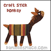 Wooden Craft Stick Donkey  from www.daniellesplace.com