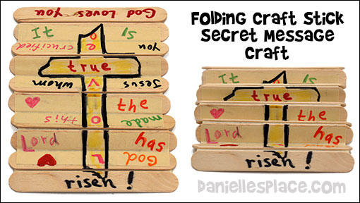 Secret Message Folding Craft Stick Game and Craft from www.daniellesplace.com
