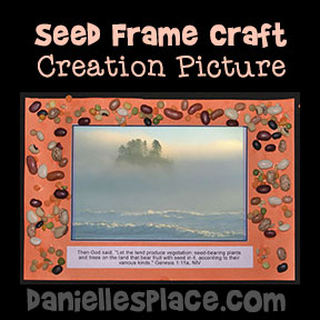 Seed Frame Craft for Creation Sunday School Lesson from www.daniellesplace.com