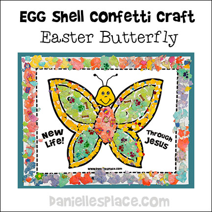 Egg shell confetti butterfly Easter Craft from www.daniellesplace.com
