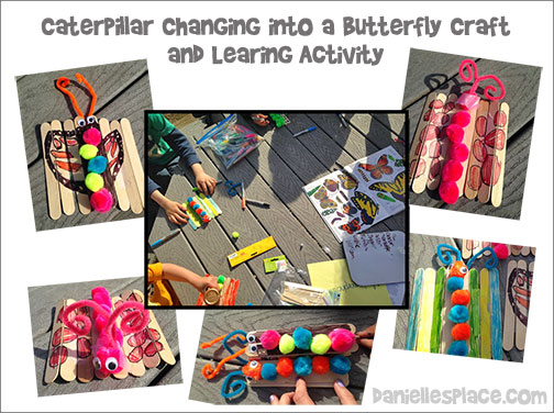 Folding Craft Stick Butterfly Craft and Learning Activity from www.daniellesplace.com