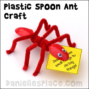 Plastic Spoon Ant Craft for the Bible lesson "Jesus Feeds the 5,000" from www.daniellesplace.com