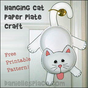 Hanging Cat Paper Plate Craft for Kids from www.daniellesplace.com
