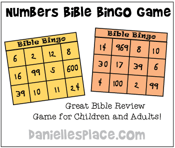 Numbers Bible Bingo Review Game for Sunday School