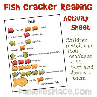 Fish Cracker Reading Activity Sheet from www.daniellesplace.com