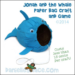 Jonah and The Whale Paper Bag Craft and Game from www.daniellesplace.com - copyright 2014