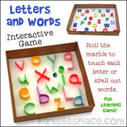 Review letters, spelling words, and vocabulary words with this fun, easy-to-prepare, inteactive marble game from www.daniellesplace.com