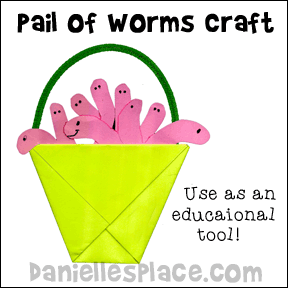 Pail of Worms Craft and Learning Activity from www.daniellesplace.com