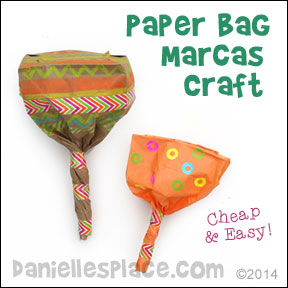 Paper Bag Maracs Craft from www.daniellesplace.com ©2014