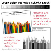 Every color has Value Activity Sheet