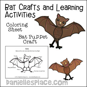 Bat Crafts and Learning Activities for Children from www.daniellesplace.com