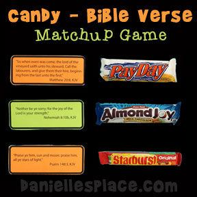 Candy - Bible Verse Matchup Game for Sunday School from www.daniellesplace.com