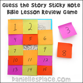 guess the story sticky note bible lesson review game