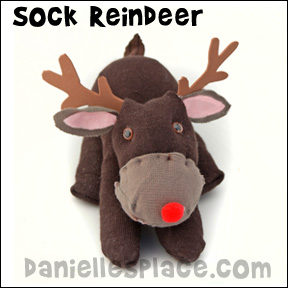 Sock Reindeer Craft from www.daniellesplace.com