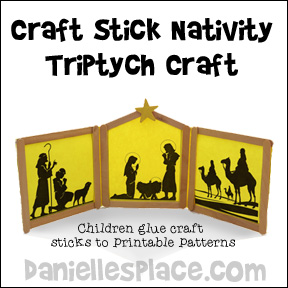 Christmas Craft for Kids - Nativity Triptych Craft Stick Bible Craft for Sunday School from www.daniellesplace.com