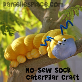 No-sew Sock Caterpillar Craft for Kids