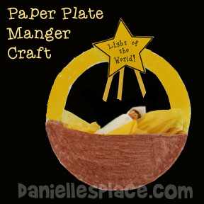 "Light of the World" Paper Plate Manger Christmas Craft