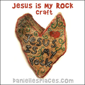 Jesus is my Rock Craft for the Wise and Foolish Builders Sunday School Lesson from www.daniellesplace.com
