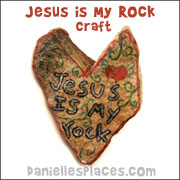 Jesus is my Rock Bible Craft for the Wise and Foolish Builders Sunday School Lesson from www.daniellesplace.com