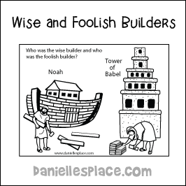 More and Foolish Building Activity and Coloring Sheet from www.daniellesplace.com