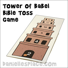 Tower of Babel Toss Bible Lesson Review Game from "More Wise and Foolish Builders from www.daniellesplace.com