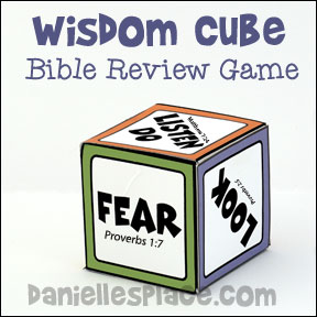 Bible Game - Children learn about Wisdon Bible Cube Game for the Sunday School Lesson "More Wise and Foolish Builders" from www.daniellesplace.com