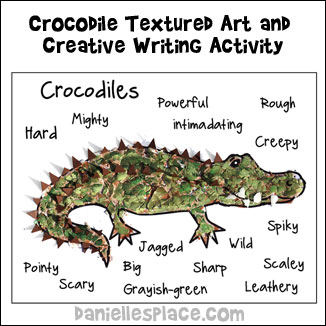 Crocodle Craft - Textured Art and Creative Writing Activity from www.daniellesplace.com