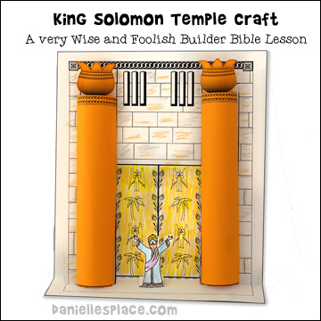 King Solomon's Temple with 3D Pillars Bible Craft for Children from www.daniellesplace.com