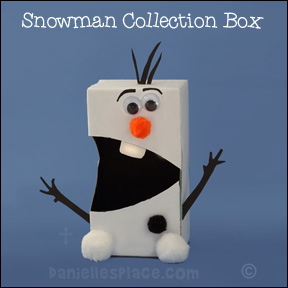 Snowman Valetine Card Holder Craft for Kids from www.daniellesplace.com