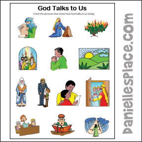 God Talks bible Activity Sheet