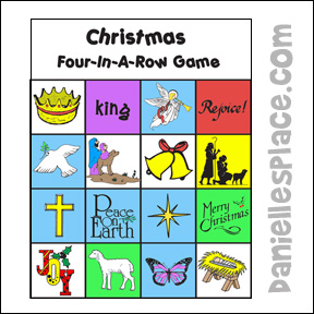 Christmas Four-in-a-Row Printable Game for Children's Ministry from www.daniellesplace.com