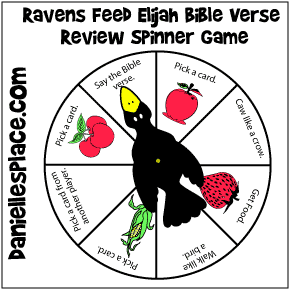 Elijah Fed by the Raven Bible Verse Review Spinner Game for Sunday school from www.daniellesplace.com