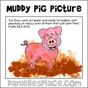 The Prodigal Son Muddy Pig Activity Sheet for Sunday School and Children's Ministry from www.daniellesplace.com
