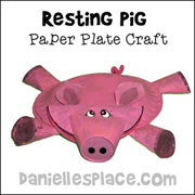 Resting Pig Paper Plate Craft from www.daniellesplace.com